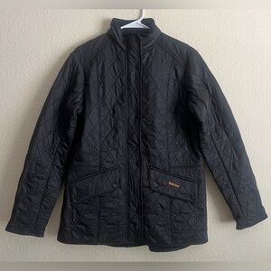 Barbour Calvary Polarquilt Fleece Lined Jacket Black Size 12